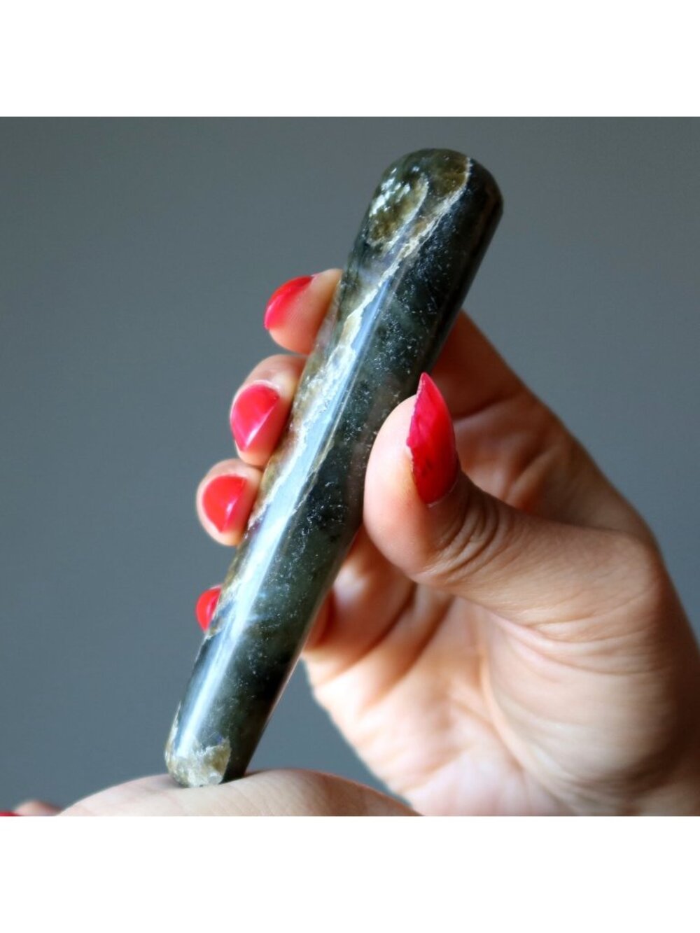Labradorite Massage Wand Dark Flash Stone Crystal